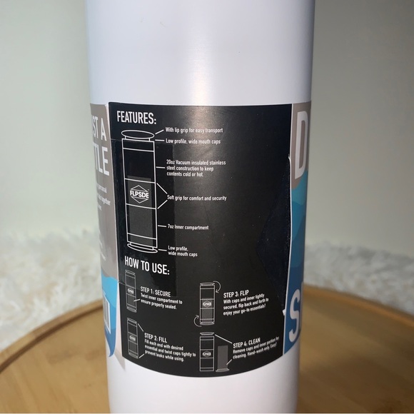 FLPSDE Drink Snack Container 20 oz Outer Chamber 7 oz Inner Chamber - Picture 3 of 8